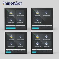 Shineknot Tuya Interrupteur intelligent à écran tactile de 4 pouces pour rideaux, avec fonction de gradation, écran complet, Zigbee, prise en charge des langues hors ligne