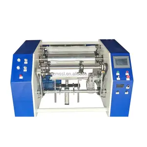 Semi automatic high speed film rewinding disposable food packaging aluminum foil roll rewinding machine