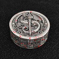 Ensemble de dés de roulette cylindriques Dragon Antique, dés métalliques rotatifs portables D20 pour jeux de rôle sur table Dungeons and Dragons