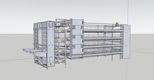Nieuwe complete automatische legkippenhouderij-apparatuur, batterijkooien, automatische eierenverzamelmachine, automatische mestreinigingsband - Product Image 3