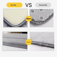 Tapis de bain en mousse à mémoire de forme super absorbant, antidérapant, tapis de salle de bain doux et épais gris, tapis de douche lavable en machine, tapis de sol