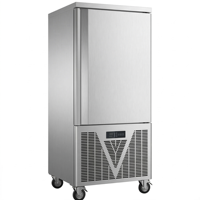 Congélateur vertical commercial 15 plateaux -40°C en acier inoxydable, dégivrage automatique, congélation rapide pour viande, fruits de mer, raviolis, pâtisseries
