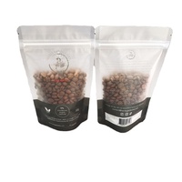Sac d'emballage transparent dépoli, en plastique, avec fermeture éclair, pochette debout, sac d'emballage pour le café et les aliments, unités