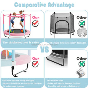 <span class=keywords><strong>Trampoline</strong></span> rond pour enfants Zoshine avec filet de sécurité, panier de basket et fosse à balles, tapis de saut sécurisé pour le plaisir actif en intérieur des enfants - Product Image 6