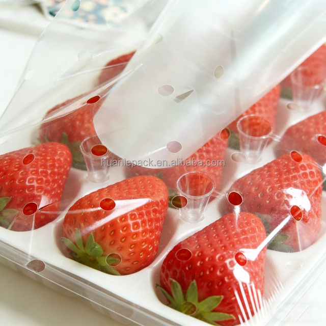 Clear Anti-Fog Heat Seal Film for Strawberry Freshkeeping BOPP Transparent Plastic Packing Film With Vent Holes