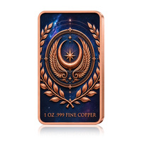 Barre de cuivre fin .999 de 1 oz, motif Ange de la Liberté ailé, colorée et imprimée, lingot de cuivre de 1 oz pour collection, souvenir ou cadeau