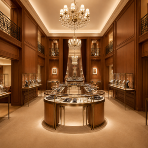 Jewelry Watch Luxury Goods Shop Full Room Custom Glass Showcase Backlit Collectible Display Cabinet Stainless Steel Kiosk - Product Image 1
