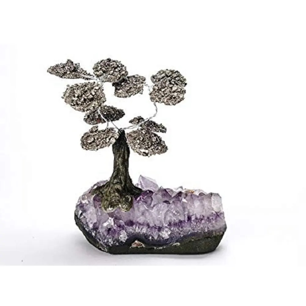 Life Tree Astro Galeri Batu Permata Asli Sedang Batu Permata Berlapis Pirit Menakjubkan Hadiah Dekorasi Figur Mineral Koleksi