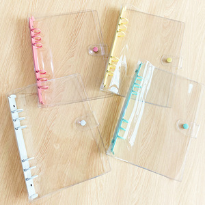 Bán buôn Hàn Quốc phong cách A5 Macaron vòng nhựa Chất kết dính một nút trong suốt thẻ <span class=keywords><strong>PVC</strong></span> Album ảnh 6 lỗ cho sinh viên nộp hồ sơ - Product Image 5