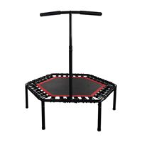 Mini Trampolín Rebounder Hexagonal Verde Personalizable para Interiores/Exteriores, con Mango Ajustable, Hecho de Acero y Tela de PVC para el Hogar