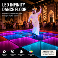 Piste de danse en verre étoilé LED RVB 3D pour mariages commerciaux, événements DJ, expositions