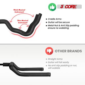 Trípode resistente DB 5 CORE para guitarra, soporte ajustable para suelo para bajo eléctrico acústico, violonchelo vertical con accesorio para instrumento de cuello - Product Image 5