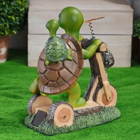 Lampe solaire de jardin en résine sur mesure en forme de tortue, avec figurine animale créative pour ornement de jardin extérieur et éclairage décoratif