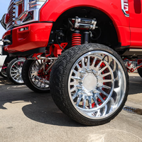 Jantes forgées concaves polies sur mesure 22X10 22X12 22X14 30X14 avec enjoliveur central flottant 6X139.7 8X165.1 8X180 pour Silverado 1500