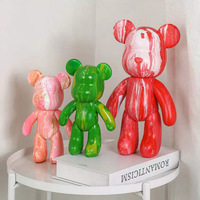 DIY 18CM Peinture Ours Blanc Embryon Émail Verser Fluide Ours pour Stimuler la Créativité des Enfants