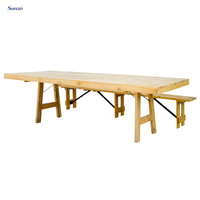 Table de ferme pliante en bois massif Antique de haute qualité pour événement Banquet cuisine hôtel Villa maison meubles