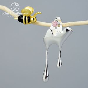 Lotus Fun Modeschmuck 18 Karat vergoldet 925 Sterling Silber Honig Hummel hand gefertigt Original Design Feiner Schmuck für Frauen - Product Image 4