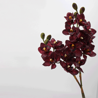 Orchidée Cymbidium Vintage pour Mariage - 8 Têtes de Fleurs Artificielles en Latex au Toucher Réel pour la Décoration d'Automne à la Maison