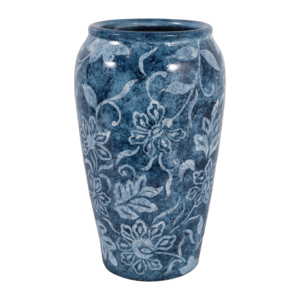 Vaso Alto in Terracotta con Design Floreale per Arredamento Soggiorno, Elemento Decorativo Moderno da Tavolo - Product Image 4