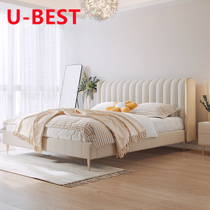 U-Best-Marco de cama doble de lujo, tela tapizada con madera MDF para muebles de dormitorio, muebles de madera Casal - Product Image 6