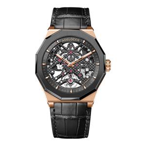 <span class=keywords><strong>AGELOCER</strong></span> Montres automatiques mécaniques à remontage automatique Squelette Marque Réserve de marche 80 heures Montres en caoutchouc - Product Image 5