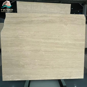 Factory Wholesale Beige Travertine Marble Slabs Polished Natural Veined Stone Slab for Luxury Hotel Wall Tiles - Product Image 1