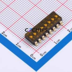 DSIC-08-TS-GER DIP Switch SMD,P=2.54mm Switch Flat Toggle, Groove Type Single Pole Single Throw 8 2.54mm - Product Image 1