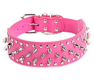 Collar para Perro Grande de Cuero Ajustable, Muy Resistente, con Tachuelas y Púas - Product Image 6