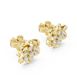 Encantadores pendientes de tachuelas de flores de diamantes de oro de 14 quilates, brillo brillante con detalles de flores intrincadas, Idea de regalo perfecta de la India - Product Image 3