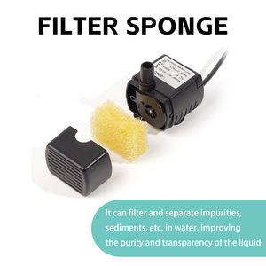 <span class=keywords><strong>Mini</strong></span> pompe sans balais USB DC 5V avec éponges filtrantes, sondes inductives, voyants lumineux pour distributeur d'eau pour animaux de compagnie aquarium solaire - Product Image 3