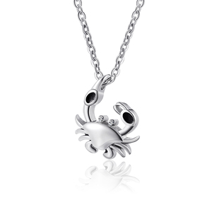 Collana Commemorativa in Acciaio Inox Placcato Argento con Ciondolo Portaceneri a Forma di Granchio per Animali Domestici - Product Image 6