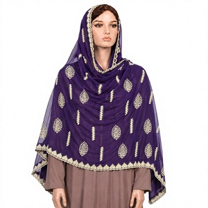 Wholesale Women Polyester Chiffon <b>Shawl</b> Formal <b>Wedding</b> Floral Embroidered Rhinestone Lightweight Breathable Custom Color OEM ODM - Product Image 1