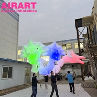 Dragon gonflable à trois têtes avec éclairage LED blanc, dragon gonflable géant pour défilé nocturne, événement de carnaval