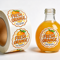 Op maat gemaakte fruit sap stickerrol, waterdicht, zelfklevend, voor voedselverpakkingen, glazen flessen, potten, dranken en verpakkingen.