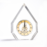 Fabriqué à la main De Coupe De Diamant Quartz Horloge De Bureau En Cristal De Souvenir De Mariage
