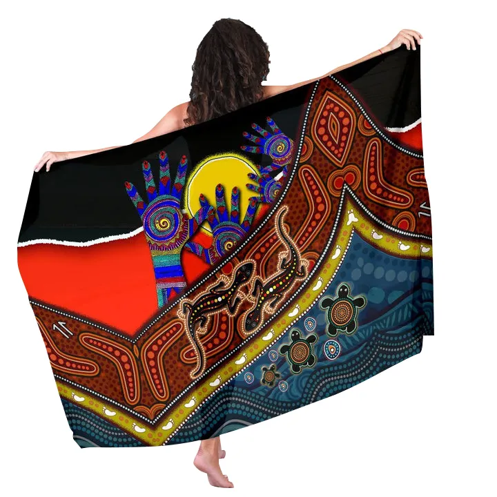 Wholesale in Bulk Sarong-Australia Aboriginal Indigenous One Piece Bikini Women Sarongs Wraps Thin Skirt Girls Hawaiian Lavalava