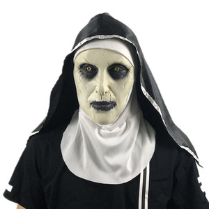 Máscara de Monja con Capucha para Adultos, Máscara de Halloween Espeluznante y Horrible, Disfraz de <span class=keywords><strong>Mujer</strong></span>, Máscara Facial Transpirable para Fiesta de Disfraces - Product Image 1