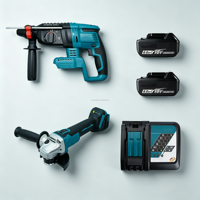 Kit d'outils électriques sans fil MKT, kit combiné d'outils électriques pour électricien avec perceuse à percussion rotative et meuleuse d'angle pour la rénovation