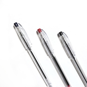 Hot Selling Transparent Plastic <b>Ballpoint</b> <b>Pens</b> with Custom Logo Red Blue Black Ink - Product Image 5