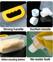 Pochettes souples transparentes en PE de 1L, 2.5L, 5L, 10L avec bec verseur, recyclables, pour emballage de liquides, lait et aliments pour animaux de compagnie