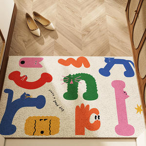 Alfombra de Entrada con Estampado de Animales de Dibujos Animados, Rectangular, Resistente a las Manchas, de PVC, Antideslizante, Resistente al Desgaste, Fácil de Limpiar - Product Image 2