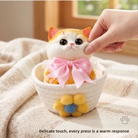 Mainan Kucing Simulasi Squishy Lembut Slow-Rebound untuk Menghilangkan Stres, Hadiah Kreatif Kucing Lucu dengan Kemasan Kotak Hadiah Buatan Tangan