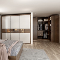 Dressing-in moderne et léger pour chambre à coucher de luxe pour maison avec armoire de rangement personnalisée au design libre