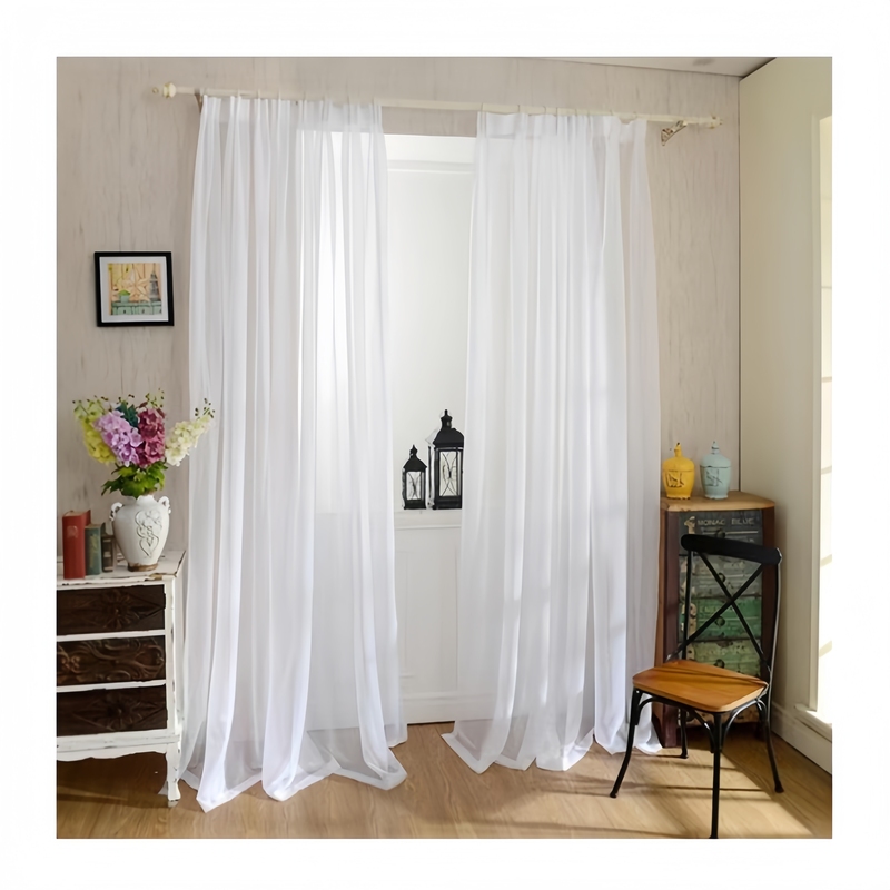 Natural Sheer Curtain Drapery Modern Style