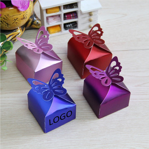 Cajas de Dulces Plegables Desechables de Papel Perlado <span class=keywords><strong>con</strong></span> Diseño de Mariposas Multicolores, para Bodas, Fiestas, Recuerdos de Boda - Product Image 1