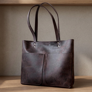 Sac à main décontracté pour femme en cuir véritable personnalisé BS International, grande capacité (2-2,9 L), léger, pliable, imperméable - Product Image 1