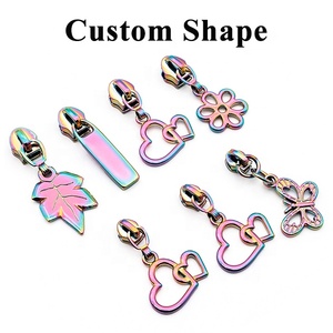 Nhà Sản Xuất Cầu Vồng Dây Kéo Thanh Trượt Kéo Quyến Rũ Cho Túi Xách Giày Mạ Thanh Trượt Dây Kéo Cầu Vồng <span class=keywords><strong>Colour</strong></span> Không Khóa Kim Loại Thanh Trượt Puller - Product Image 5