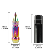 Écrous de roue de voiture à pointes en acier inoxydable, type tuner, allongés