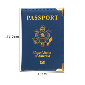 カスタムロゴPUレザー米国パスポートカバートラベルウォレットカードケースチケットスロットカスタマイズパスポートホルダーアメリカ - Product Image 5