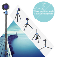 Trépied professionnel ZOMEI Z818C en fibre de carbone, rétractable, réglable, avec rotule, étanche, antichoc, capacité de charge de 15 kg